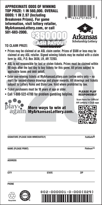 $350,000 Payout - Game No. 802 - Back $350,000 Payout - Game No. 802