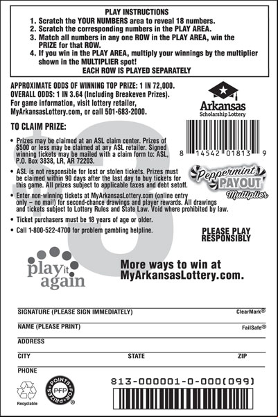 Peppermint Payout Multiplier - Game No. 813 - Back Peppermint Payout Multiplier - Game No. 813