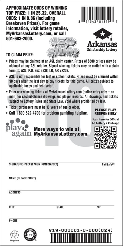 $50 or $100! 2025 Ed - Game No. 819 - Back $50 or $100! 2025 Ed - Game No. 819