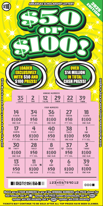 $50 or $100! 2025 Ed - Game No. 819 - Uncovered $50 or $100! 2025 Ed - Game No. 819